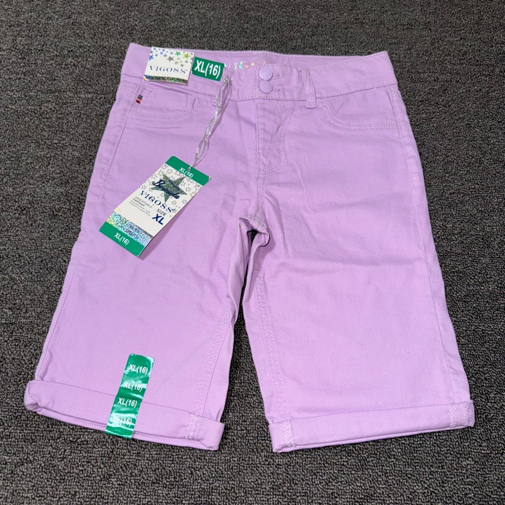 NWT Vigoss The Thompson Bermuda Shorts Lavender Purple Girls Size XL (16) Casual